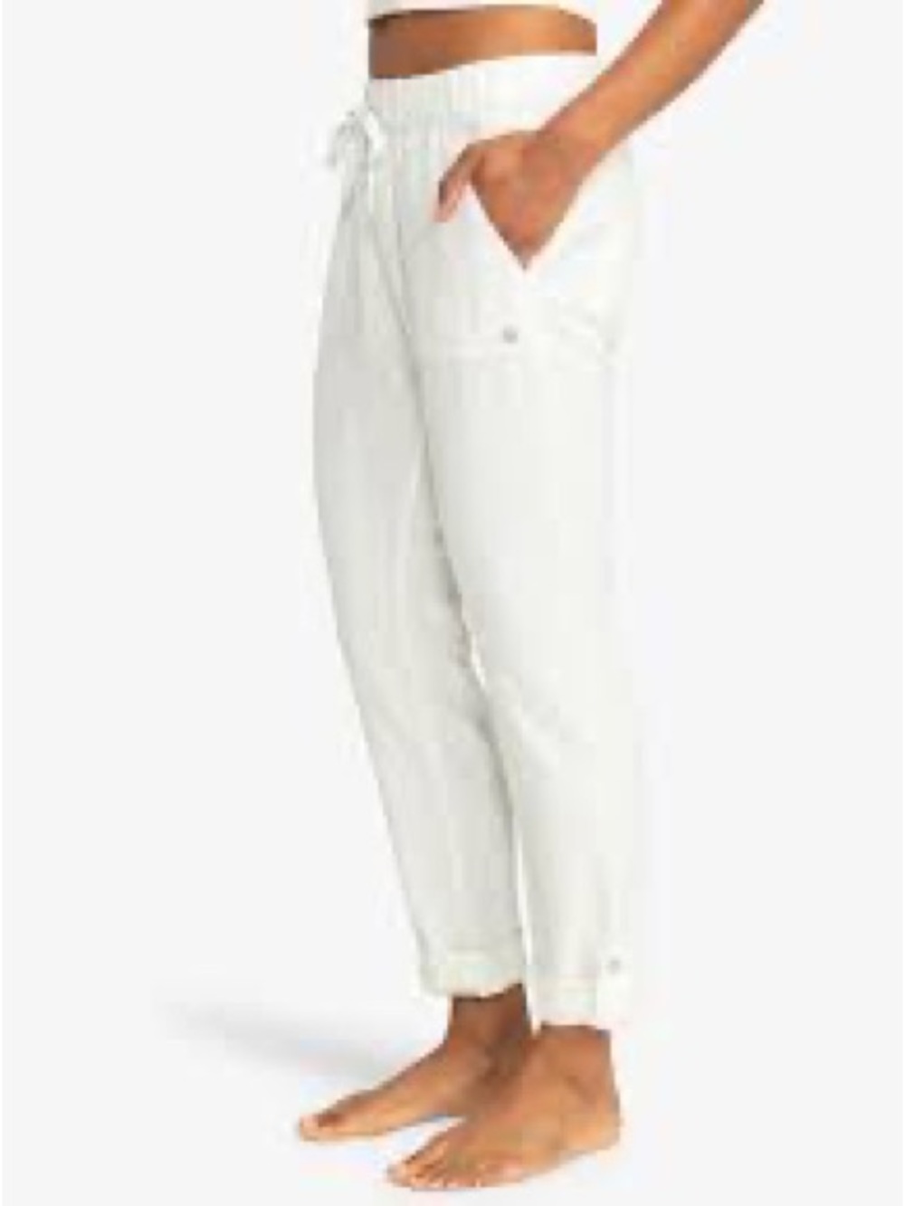Roxy White On the Seashore Drawstring Jogger Pants